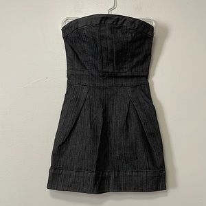 Guess. NWT. Black jean strapless mini dress.